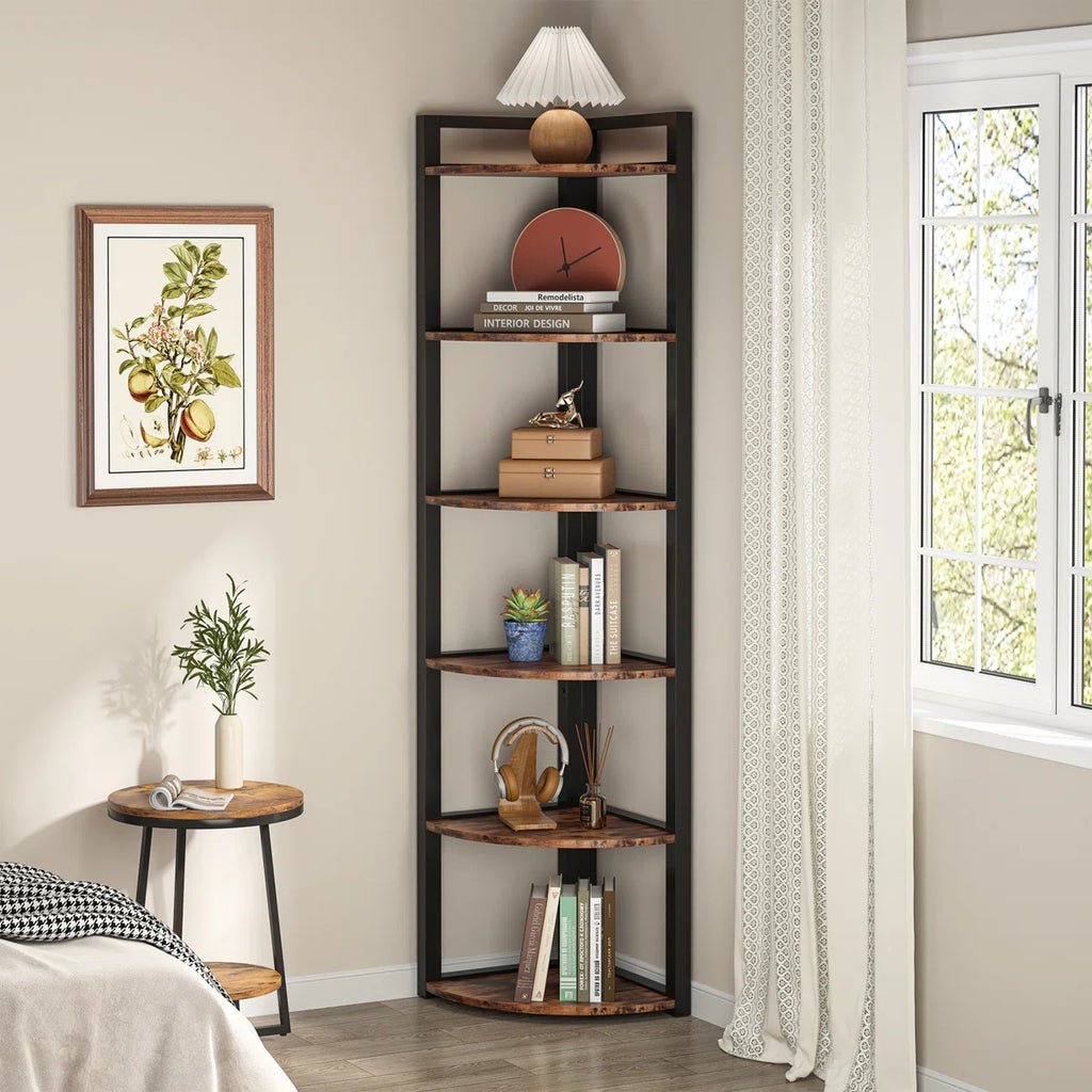 Melahat 70.86" H x 15.75" W Steel Corner Bookcase