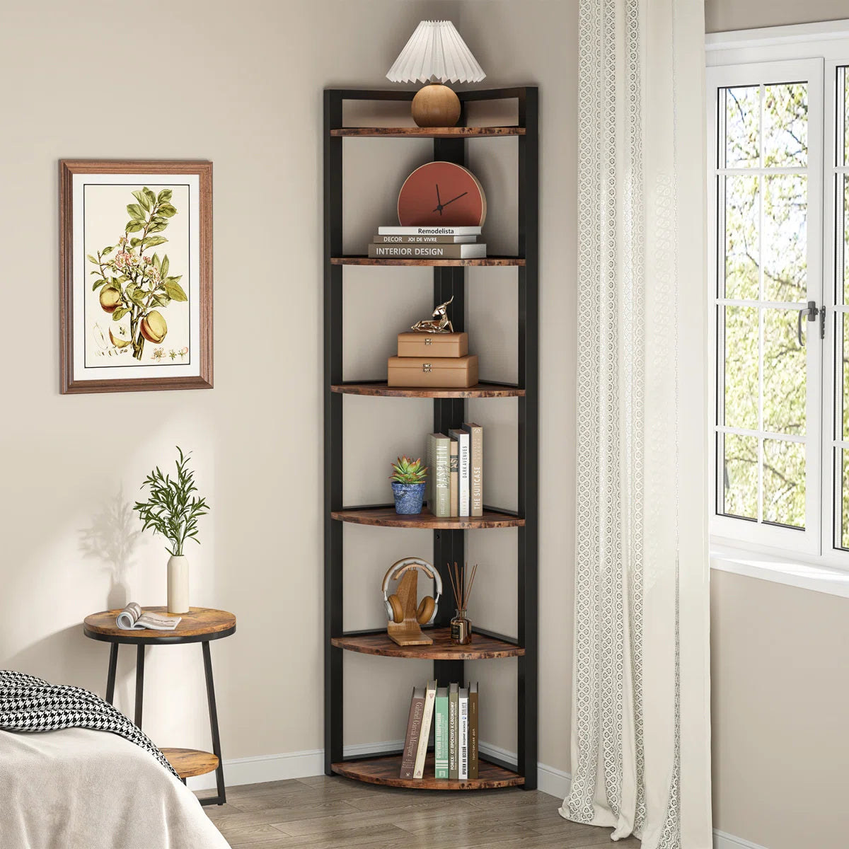 Melahat 70.86" H x 15.75" W Steel Corner Bookcase