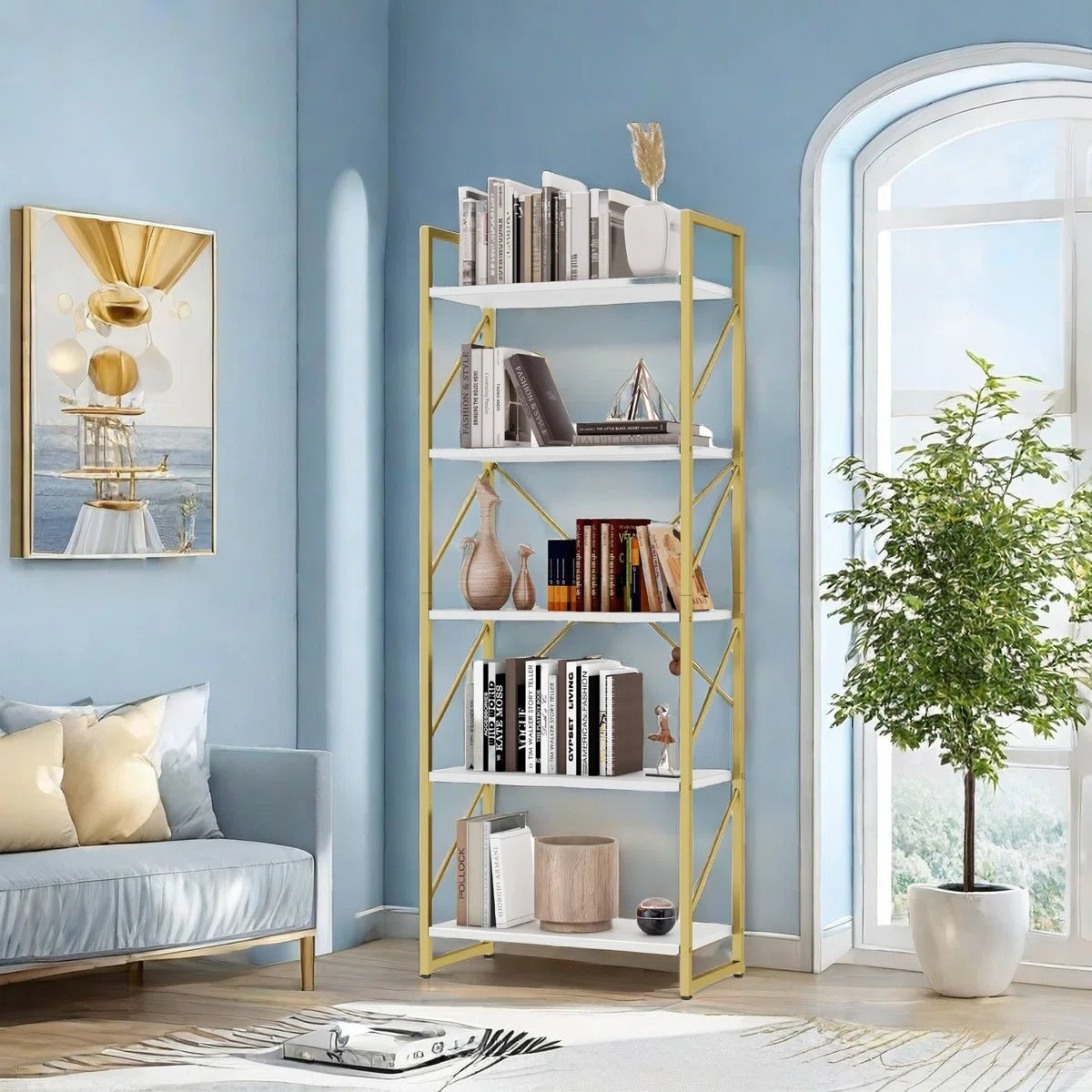 Modern 5 Tiers Bookshelf
