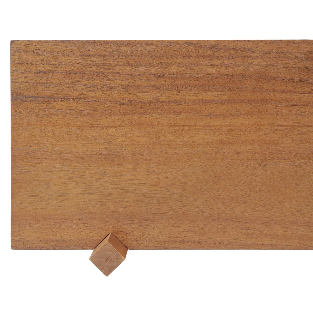 6-Tier Modern Organic Acacia Veneer Open Bookshelf with Solid Wood Supports