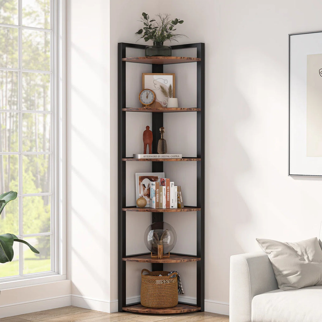 Melahat 70.86" H x 15.75" W Steel Corner Bookcase