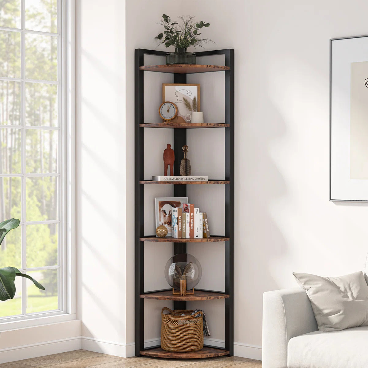 Melahat 70.86" H x 15.75" W Steel Corner Bookcase